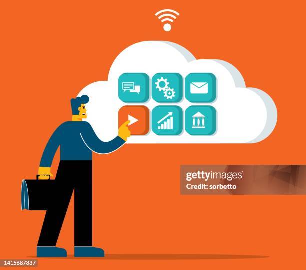 cloud computing - value stream stock illustrations