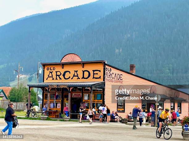 old arcade trading company, historic downtown silverton, colorado (usa) - white fudge stock pictures, royalty-free photos & images