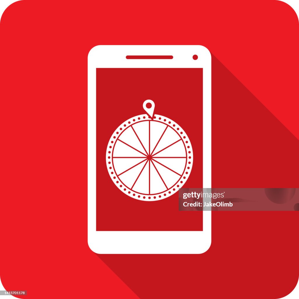 Game Show Wheel Smartphone Icon Silhouette