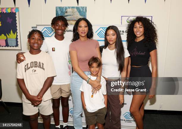 Kimora Lee Simmons and family attend a Back To School Giveaway with Boys & Girls Clubs of America, Family Dollar and Crayola hosted by Kimora Lee...