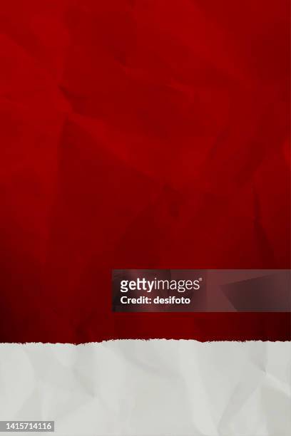blank empty dark red or maroon coloured crushed crumpled paper like grunge textured vector christmas vertical backgrounds with a white uneven border at bottom edge like a sheet of snow - snow white eps stock illustrations