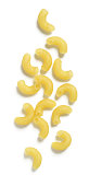 Macaroni or Elbow Pasta on White Background