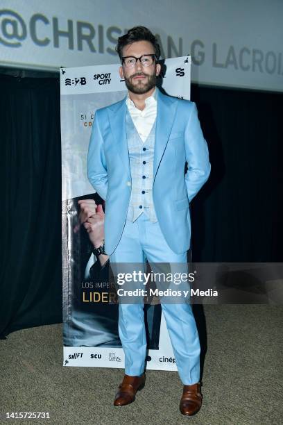 Christian Gonzalez Lacroix poses for a photo during the presentation of the book 'Los Imperdibles del Liderazgo' at Cinepolis Plaza Carso on August...