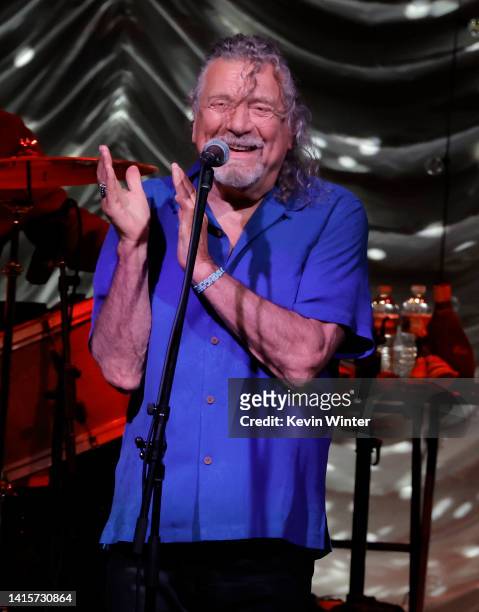 Robert Plant performs at The Greek Theatre on August 18, 2022 in Los Angeles, California.