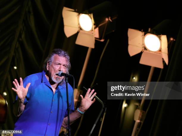 Robert Plant performs at The Greek Theatre on August 18, 2022 in Los Angeles, California.