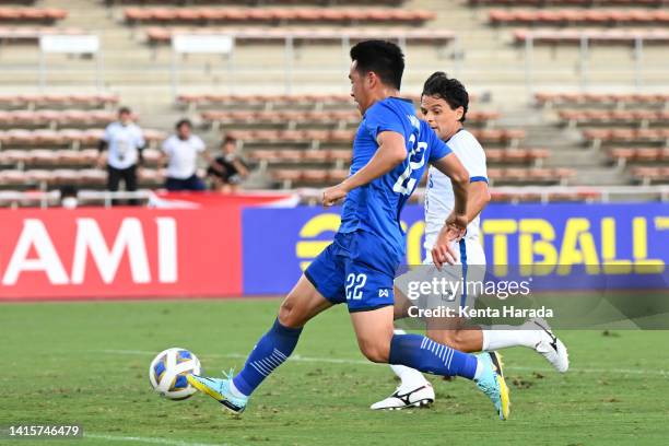 Santiphap Channgom of BG Pathum United scores his side's first goal during the AFC Champions League Round of 16 match between BG Pathum United and...