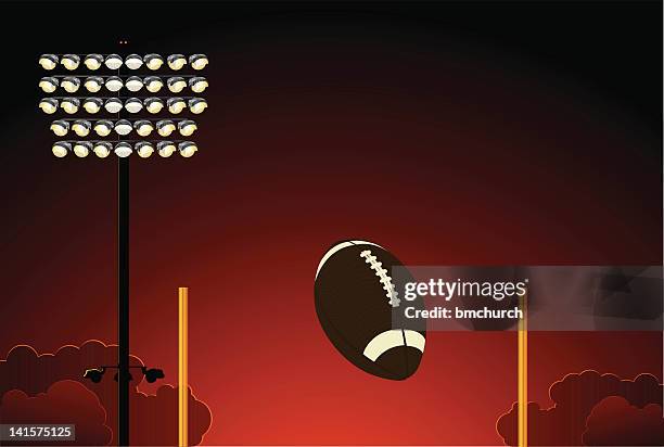 illustrations, cliparts, dessins animés et icônes de lumière de stade match de football américain - but de football américain