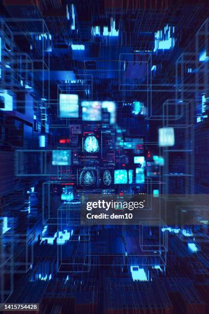 data encryption and artificial intelligence - blockchain stock illustrations