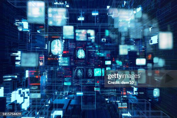 data encryption and artificial intelligence - artificial intelligence background stock illustrations