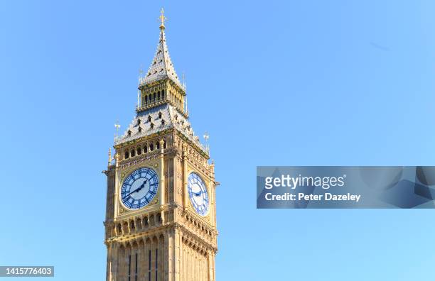 View of the exterior view of Big Ben on August 9,2022 in London, England.