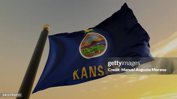 flag of the us state of kansas - kansas fotografías e imágenes de stock