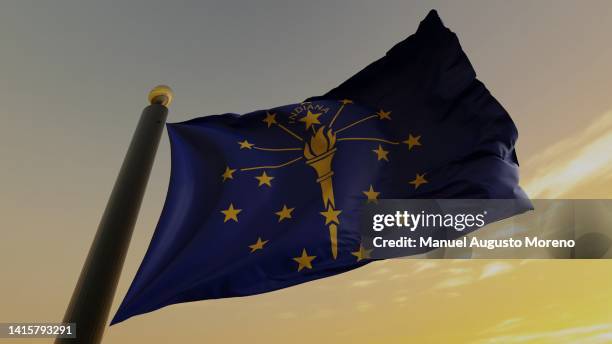 flag of the us state of indiana - indianapolis flag stock pictures, royalty-free photos & images