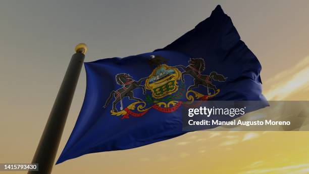 flag of the us state of pennsylvania - southwestern pennsylvania fotografías e imágenes de stock