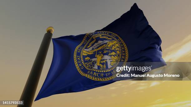 flag of the us state of nebraska - lincoln nebraska stock pictures, royalty-free photos & images