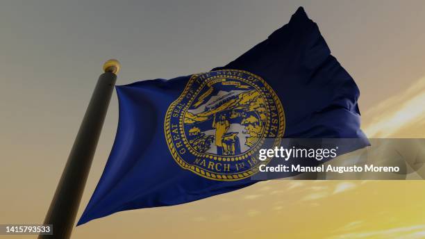 flag of the us state of nebraska - lincoln nebraska bildbanksfoton och bilder