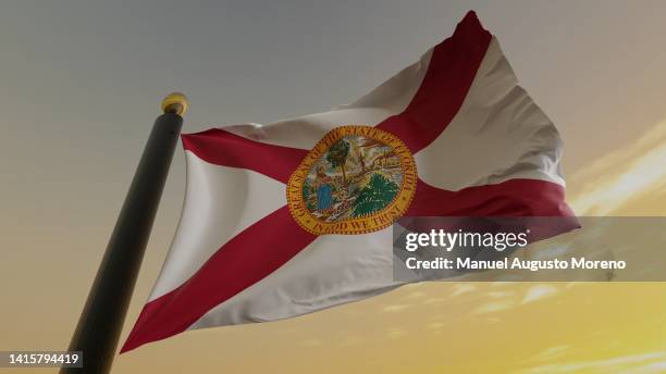 flag of the us state of florida - florida state v miami stock pictures, royalty-free photos & images