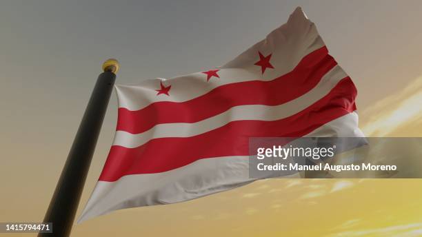 flag of the us district of columbia (washington dc) - washington dc flag stock pictures, royalty-free photos & images