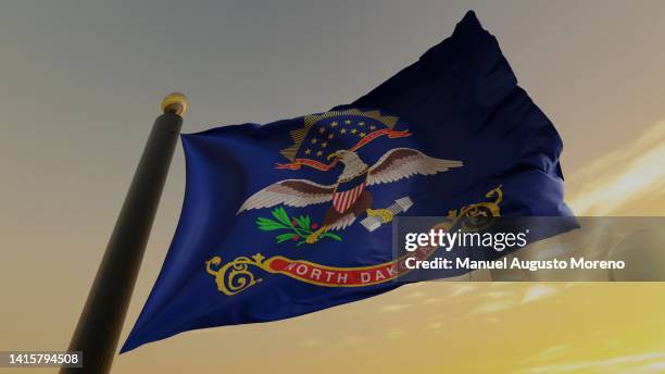 flag of the us state of north dakota - north dakota stock pictures, royalty-free photos & images