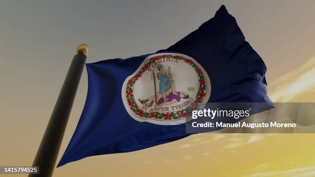 flag of the us state of virginia - virginia us state stock pictures, royalty-free photos & images