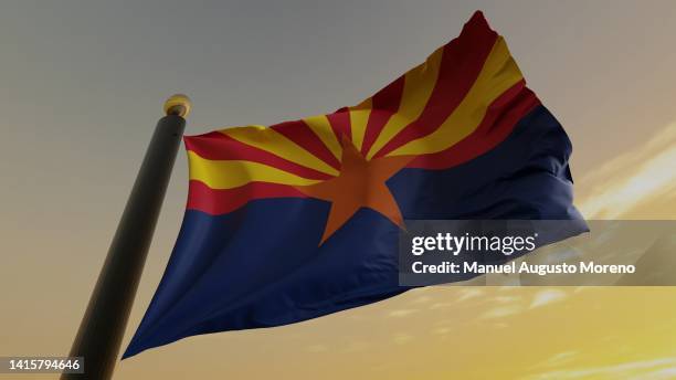 flag of the us state of arizona - arizona state v arizona stock pictures, royalty-free photos & images