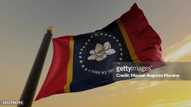flag of the us state of mississippi - jackson stock-fotos und bilder