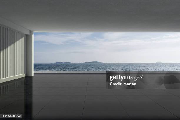 sea facing lobby, 3d rendering - colonnade residences stock pictures, royalty-free photos & images