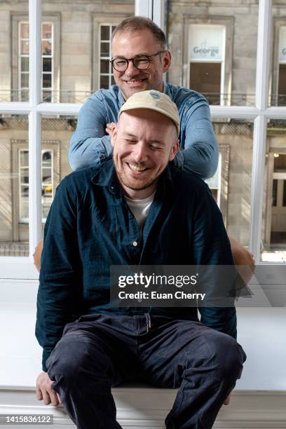 19a: Co Directors Will Anderson and Ainslie Henderson of film "A Cat called Dom" sits for portraits from the Edinburgh International Film Festival...