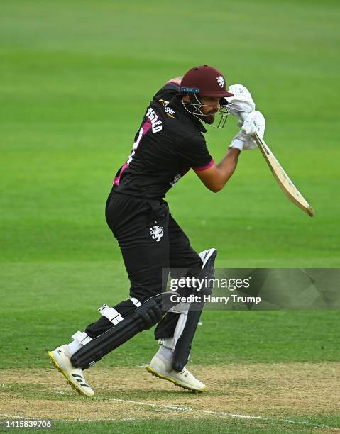 Andrew Umeed of Somerset plays a shot during the Royal London One Day Cup match between Somerset and Sussex at The Cooper Associates County Ground on...