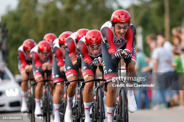 Marc Soler Gimenez of Spain and UAE Team Emirates sprints during the 77th Tour of Spain 2022, Stage 1 a 23,3km team time trial in Utrecht /...