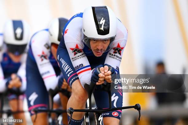 Rémi Cavagna of France and Team Quick-Step - Alpha Vinyl sprints during the 77th Tour of Spain 2022, Stage 1 a 23,3km team time trial in Utrecht /...