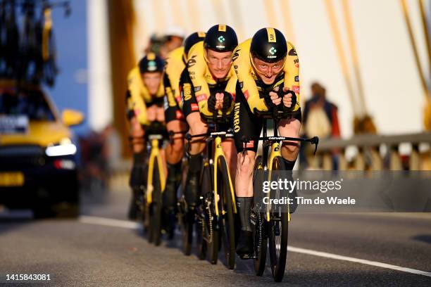 Sam Oomen of Netherlands and Team Jumbo - Visma sprints during the 77th Tour of Spain 2022, Stage 1 a 23,3km team time trial in Utrecht / #LaVuelta22...