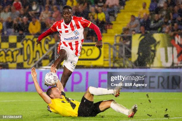 Boyd Lucassen of NAC, Richie Musaba of Top Oss during the Dutch Keukenkampioendivisie match between NAC Breda and Top Oss at Rat Verlegh Stadion on...