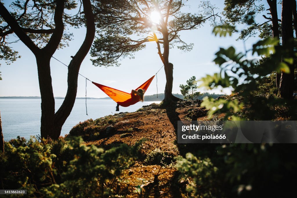 Outdoor adventures in Norway: hammock relax in nature