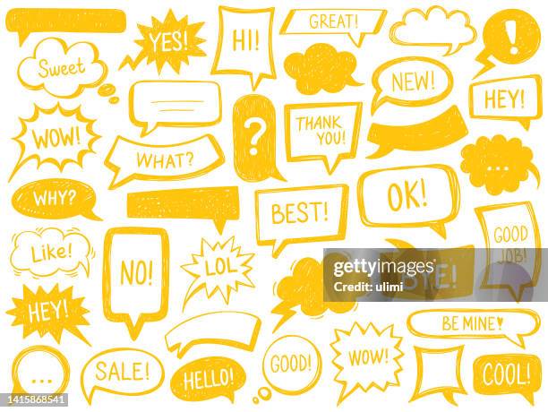 stockillustraties, clipart, cartoons en iconen met hand-drawn speech bubbles - speech background
