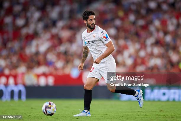 Isco Alarcon of Sevilla FC in action during the LaLiga Santander match between Sevilla FC and Real Valladolid CF at Estadio Ramon Sanchez Pizjuan on...