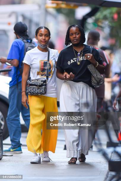 Yara Shahidi and her mother Keri Shahidi are seen in Manhattan on August 19, 2022 in New York City.