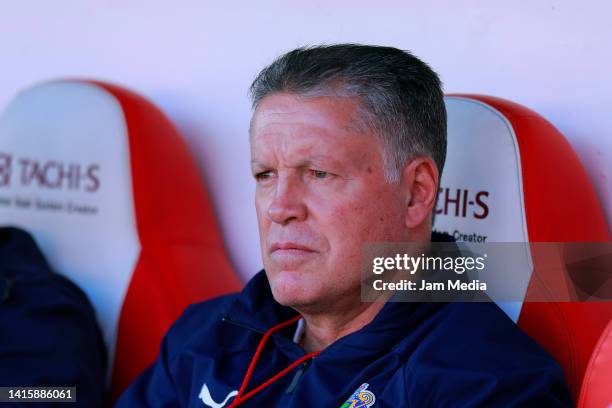 Ricardo Pelaez, Sports Director of Chivas looks on prior to the 10th round match between Necaxa and Chivas as part of the Torneo Apertura 2022 Liga...