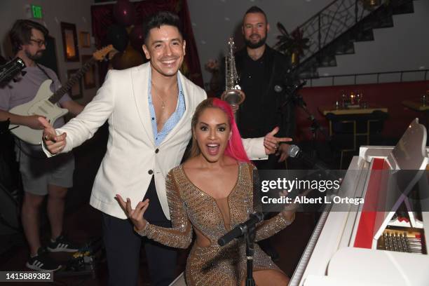 Stefano Langone and Kristine Mirelle perform at her Birthday Celebration & Hollywood Independent Music Awards Mixer held at La Boheme Brasserie & Bar...