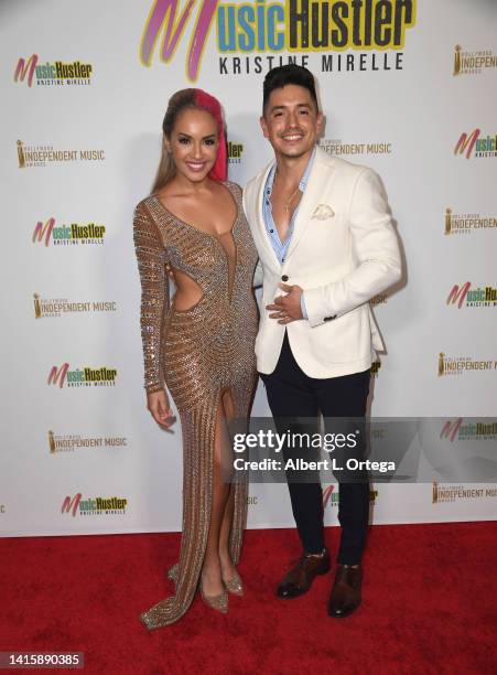 Kristine Mirelle and Stefano Langone attend Kristine Mirelle's Birthday Celebration & Hollywood Independent Music Awards Mixer held at La Boheme...