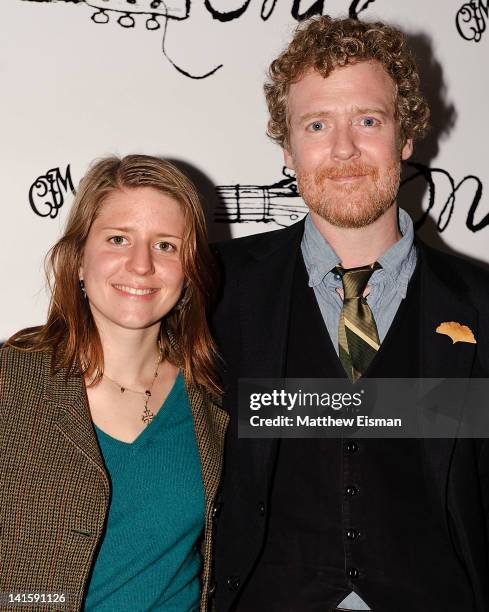 Marketa Irglova and Glen Hansard attend the after party for the "Once" Broadway opening night at Gotham Hall on March 18, 2012 in New York City.