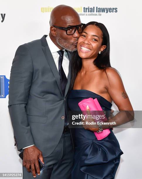 Bernard Hopkins and Jeanette Hopkins attend the 2022 Harold and Carole Pump Foundation Gala at The Beverly Hilton on August 19, 2022 in Beverly...