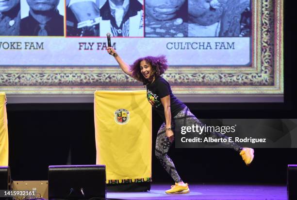 Amanda Seales performs At The Novo at The Novo on August 19, 2022 in Los Angeles, California.