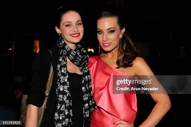 Model Samantha Sergeant and designer Lauren Elaine appear at the 2012 Los Angeles Fashion Week Closing Party at W Hollywood on March 18, 2012 in...