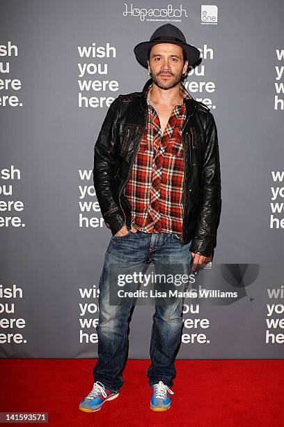Damien Walshe-Howling attends the 'Wish You Were Here' Australian Premiere at Hoyts Entertainment Quarter on March 19, 2012 in Sydney, Australia.