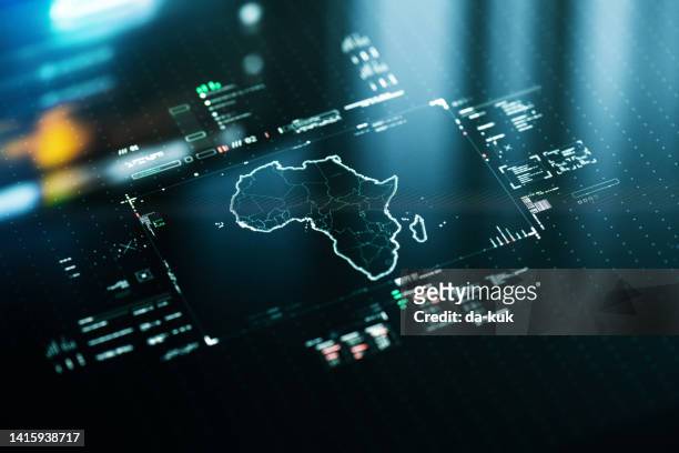 infografía del mapa digital de áfrica - africa abstract fotografías e imágenes de stock