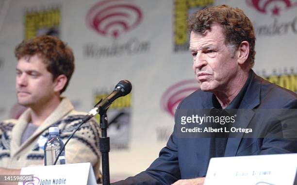 Actors Joshua Jackson and John Noble participates in 2012 WonderCon - Day 3 held at Anaheim Convention Center on March 18, 2012 in Anaheim,...