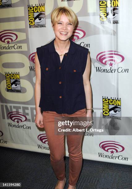 Actress Sarah Jones participates in 2012 WonderCon - Day 3 held at Anaheim Convention Center on March 18, 2012 in Anaheim, California.