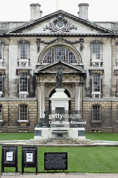 General view of the courtyard at King's College on March 13, 2012 in Cambridge, England. Cambridge has a student population in excess of 22,000...