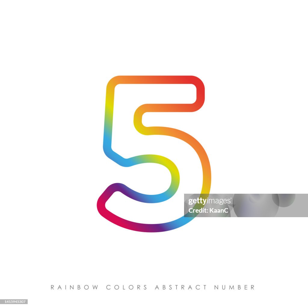 Abstract rainbow colors number, Anniversary logo template isolated, anniversary number, anniversary vector stock illustration
