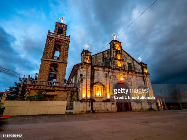the bantayan church,  “san pedro, san pablo” or saints peter and paul, bantayan island, philippines - cebu province stock pictures, royalty-free photos & images